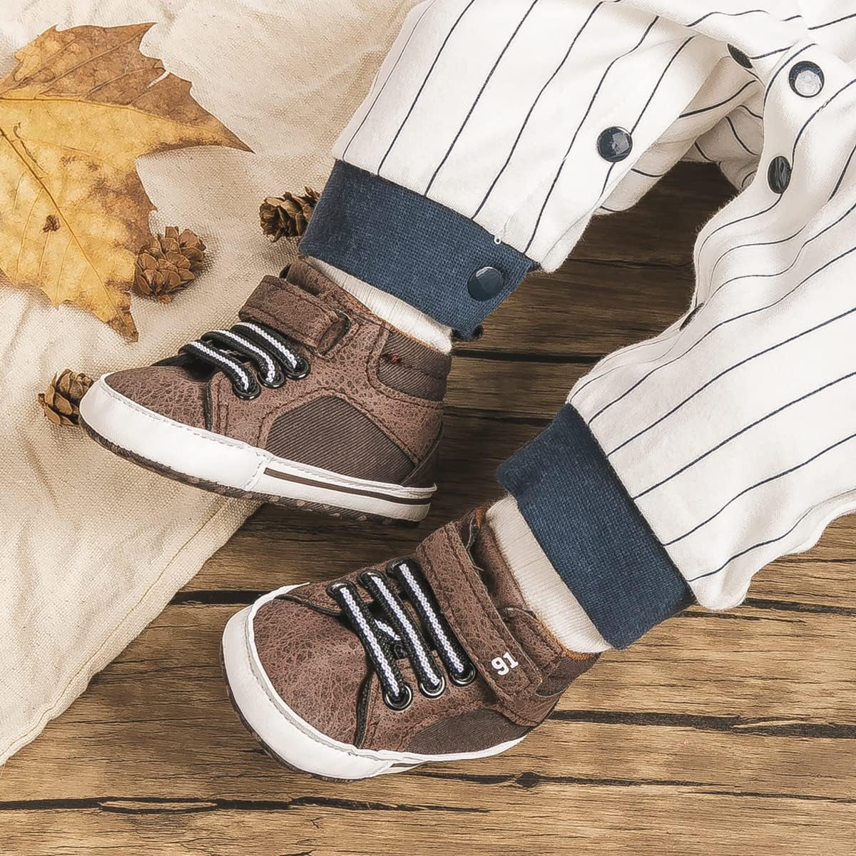 Unisex Baby High-Top Sneakers – Soft Sole, Anti-Skid Infant & Toddler First Walking Shoes