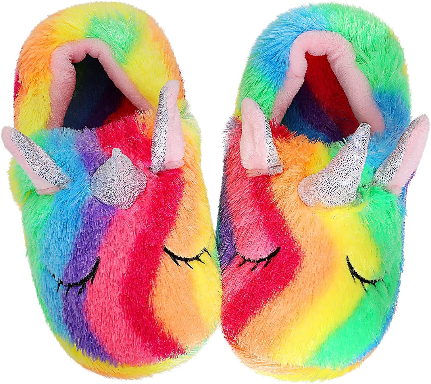 Rainbow Unicorn Slippers – Cute and Fluffy Slippers for Girls