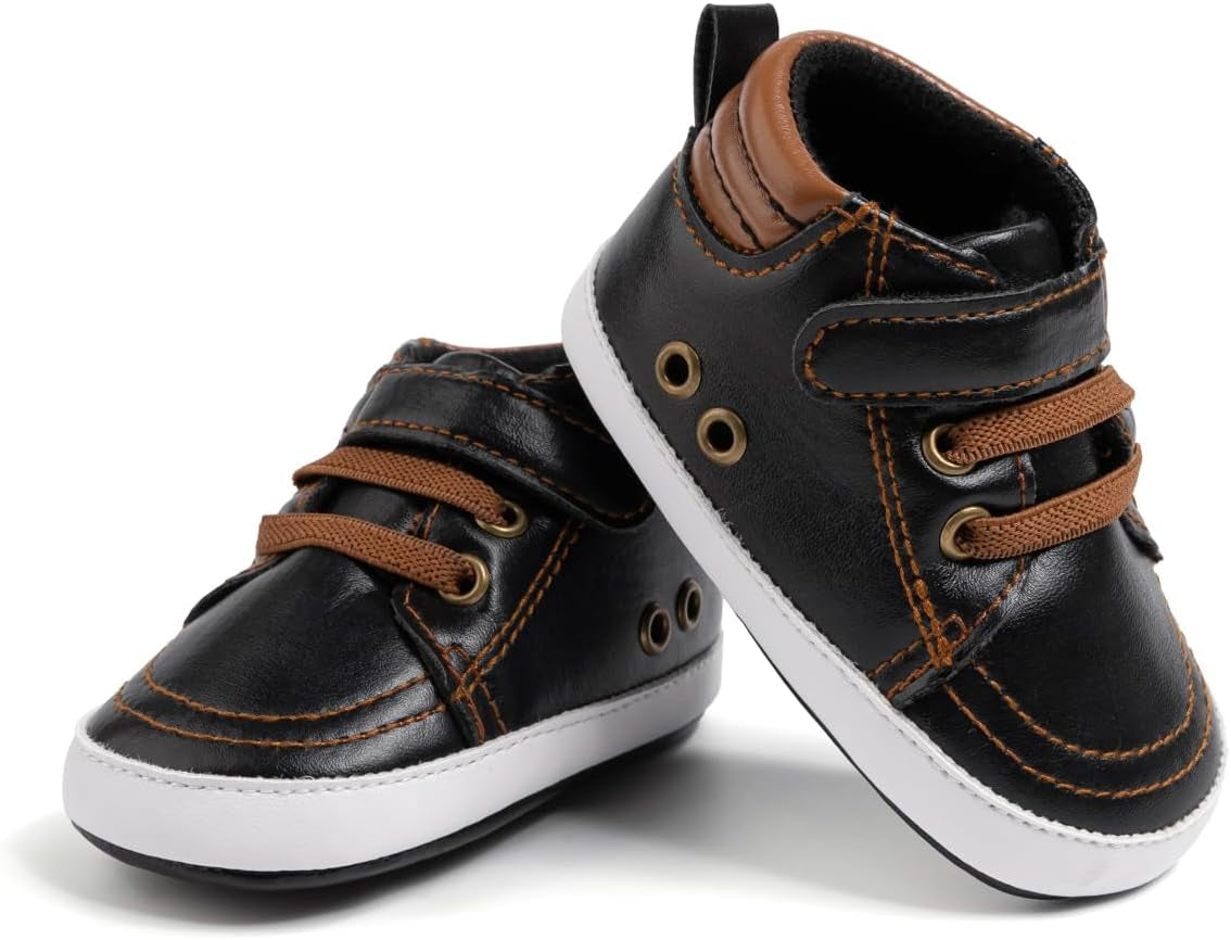 Unisex Baby High-Top Sneakers – Soft Sole, Anti-Skid Infant & Toddler First Walking Shoes