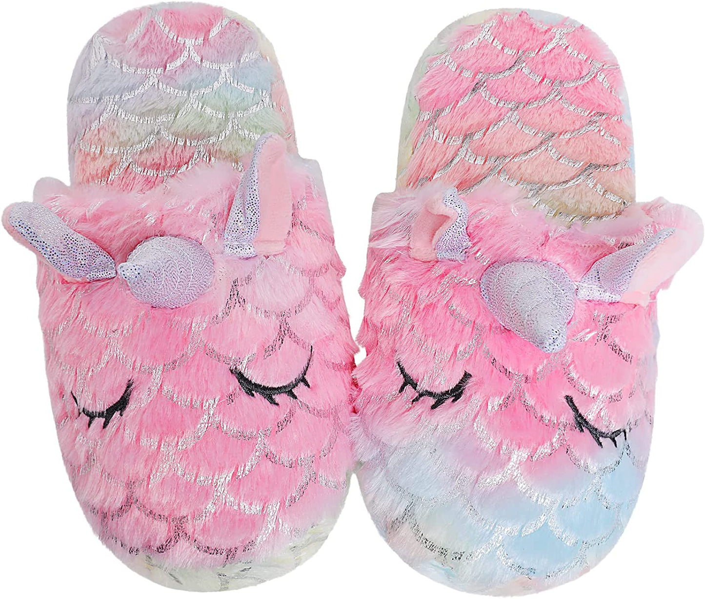 Rainbow Unicorn Slippers – Cute and Fluffy Slippers for Girls