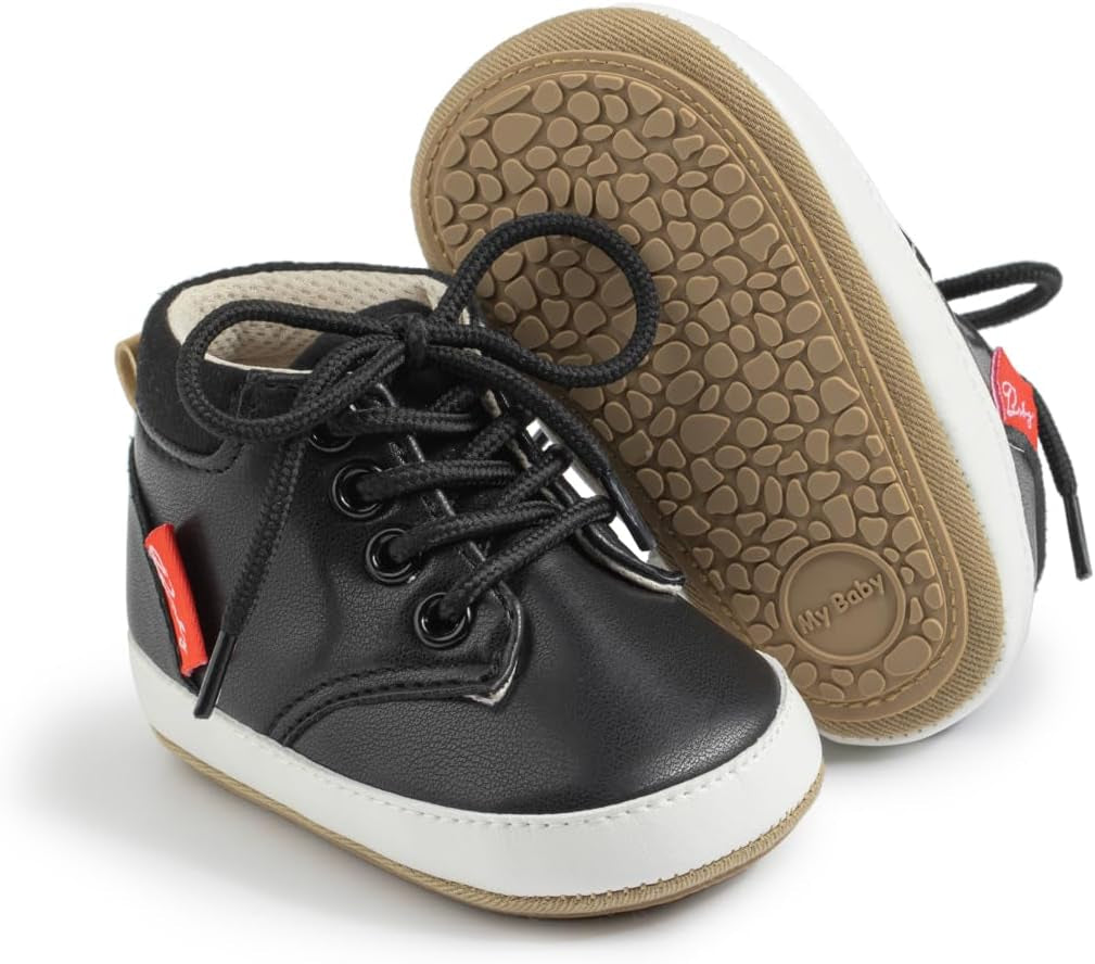 Unisex Baby High-Top Sneakers – Soft Sole, Anti-Skid Infant & Toddler First Walking Shoes