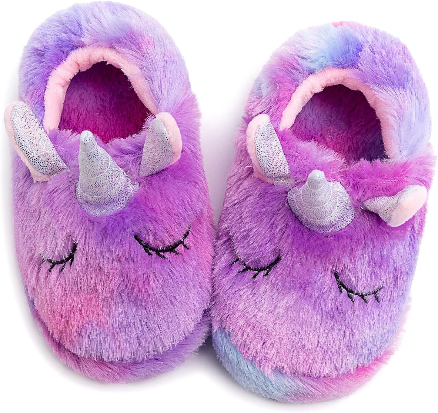 Rainbow Unicorn Slippers – Cute and Fluffy Slippers for Girls