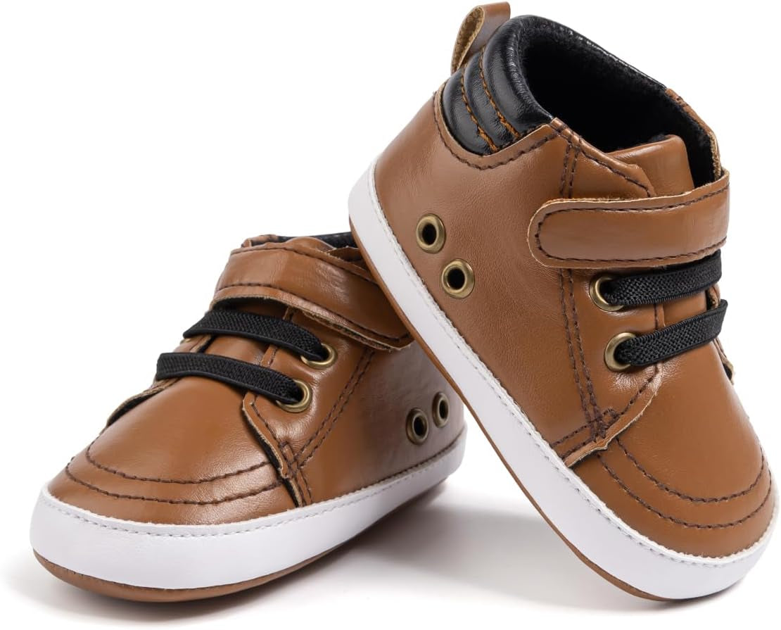 Unisex Baby High-Top Sneakers – Soft Sole, Anti-Skid Infant & Toddler First Walking Shoes