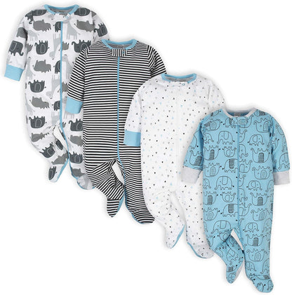 Baby Boys' Sleep 'N Play Footed-4-Pack