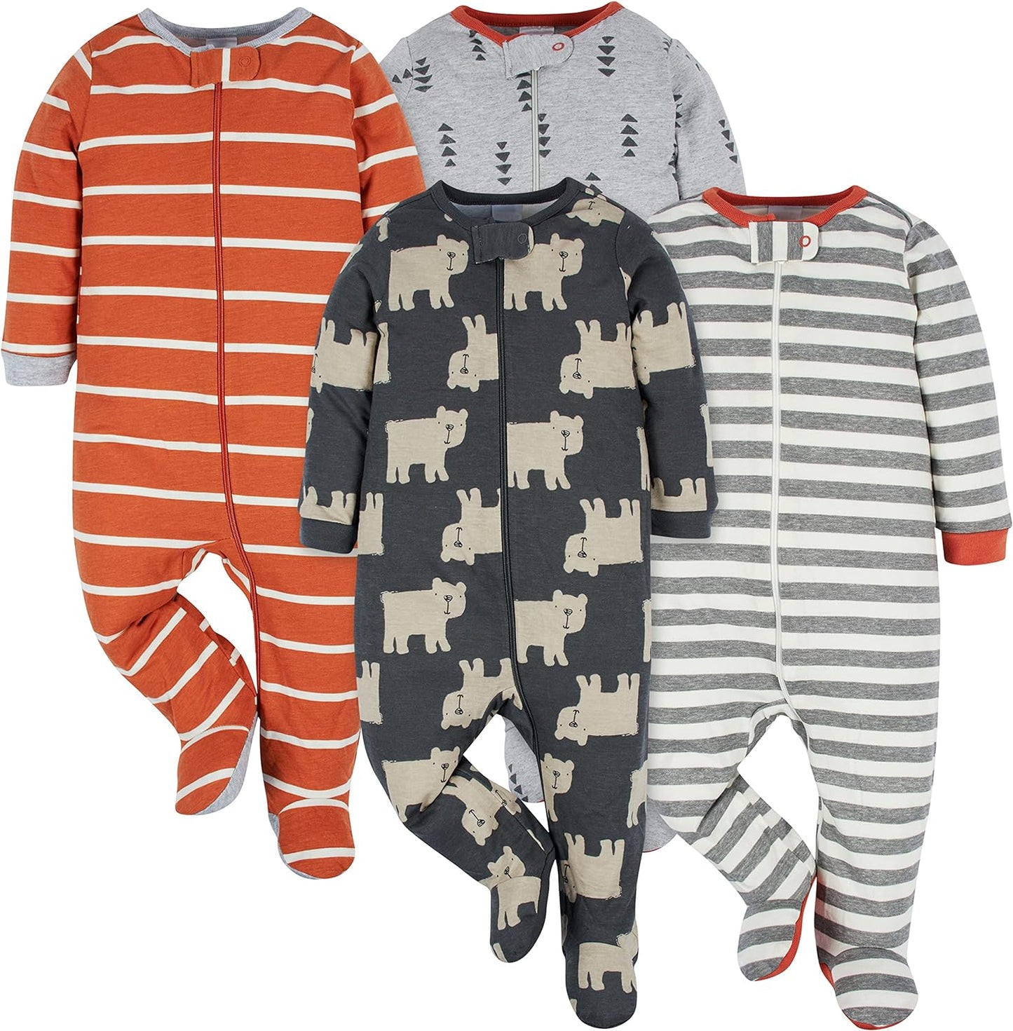 Baby Boys' Sleep 'N Play Footed-4-Pack