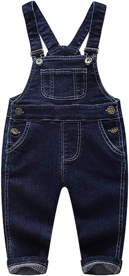 Baby Unisex Blue & Black Denim Jean Overalls