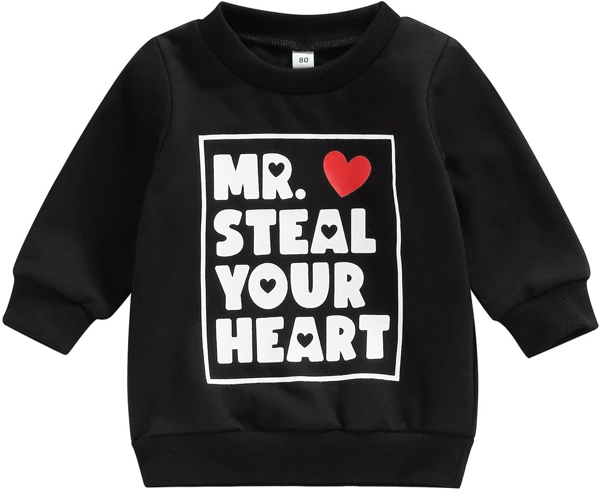 Unisex Infant Crewneck Sweatshirt – Letter Print Pullover for Baby Boys & Girls