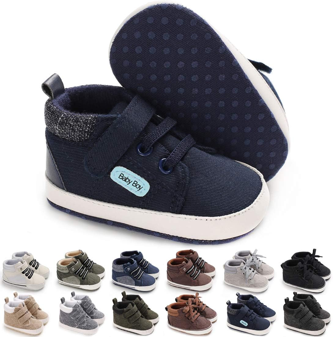 Unisex Baby High-Top Sneakers – Soft Sole, Anti-Skid Infant & Toddler First Walking Shoes