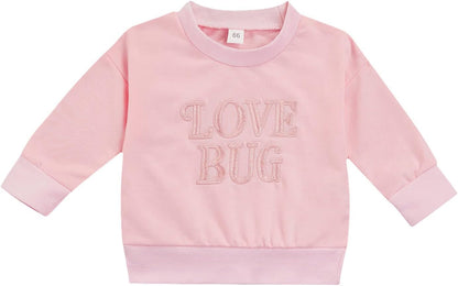 Unisex Infant Crewneck Sweatshirt – Letter Print Pullover for Baby Boys & Girls