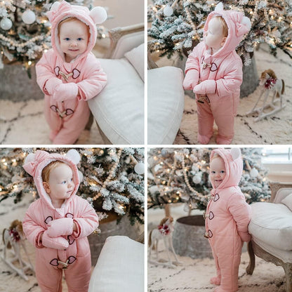 Cozy Baby Winter Snowsuit – Hooded, Footed Jumpsuit with Gloves for Boys and Girls (3-24 Months)