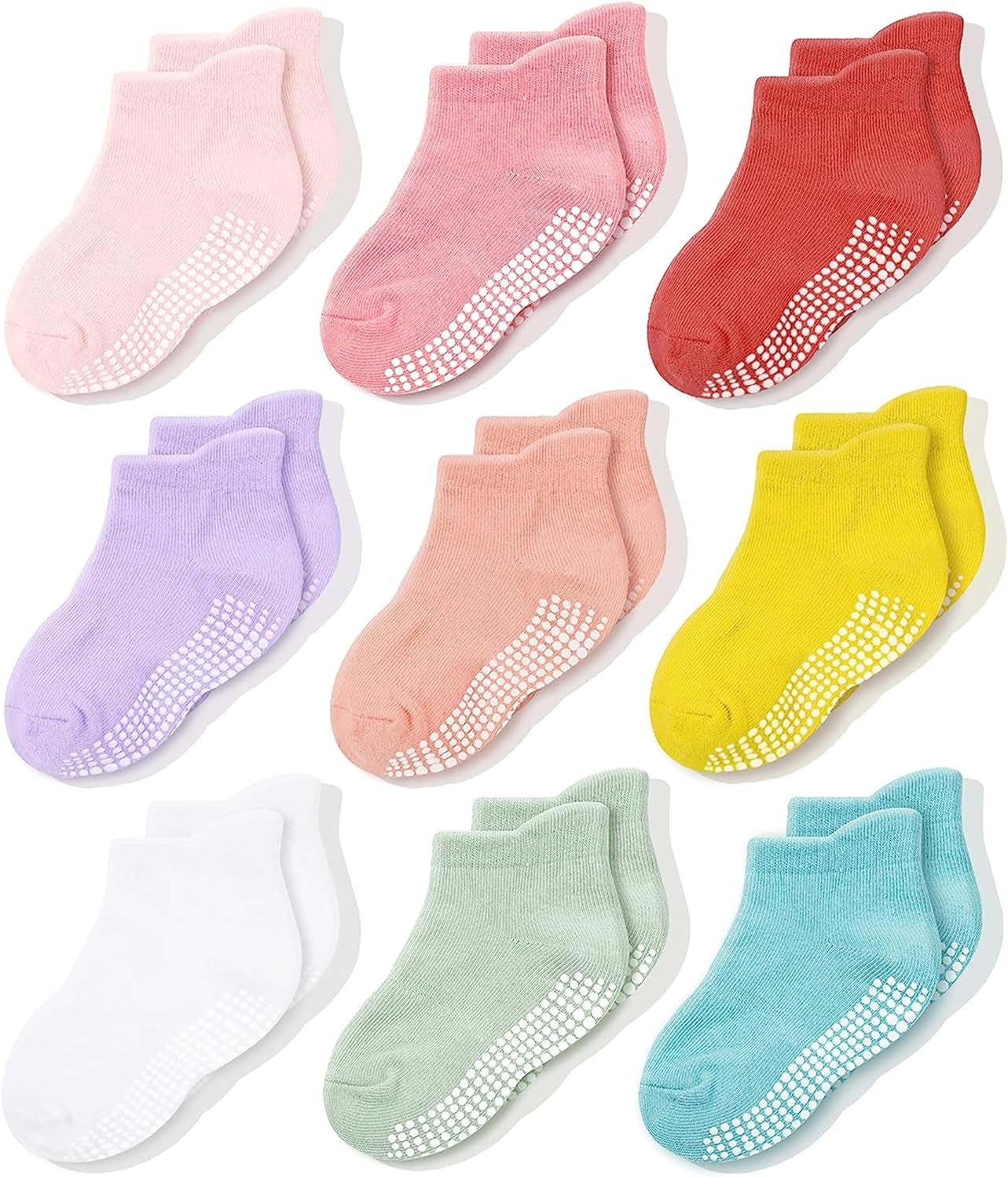 Ankle Style Socks with Grippers - 6 & 9 Pairs