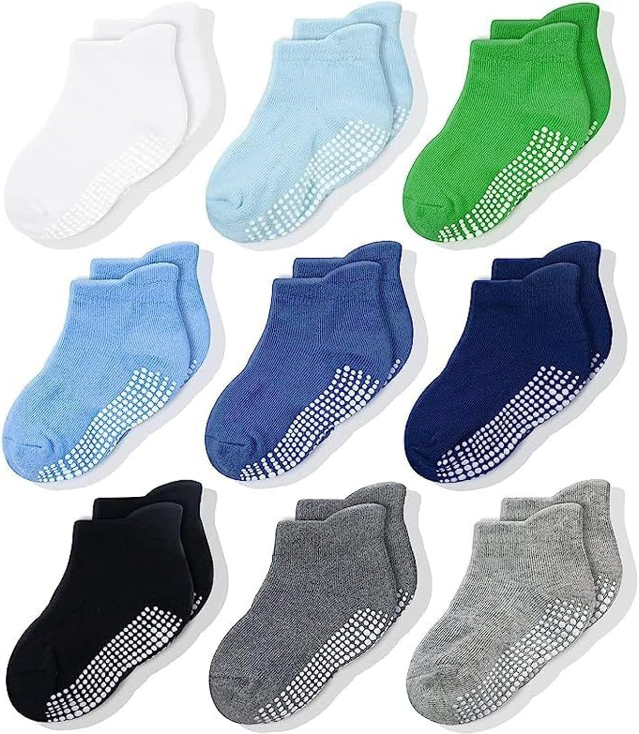 Ankle Style Socks with Grippers - 6 & 9 Pairs