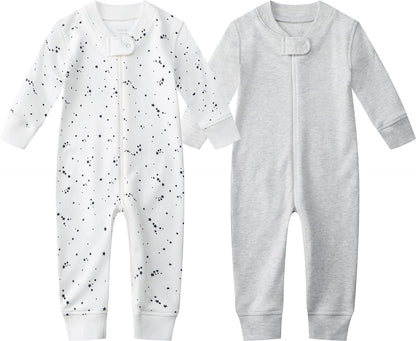 Organic Cotton Baby Boy/Girl Zip-Up Sleep & Play – Footless, Long/Short Sleeve