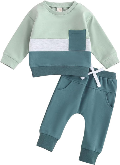 Newborn Baby Unisex Sweatsuit – Long Sleeve Pullover & Pant Set