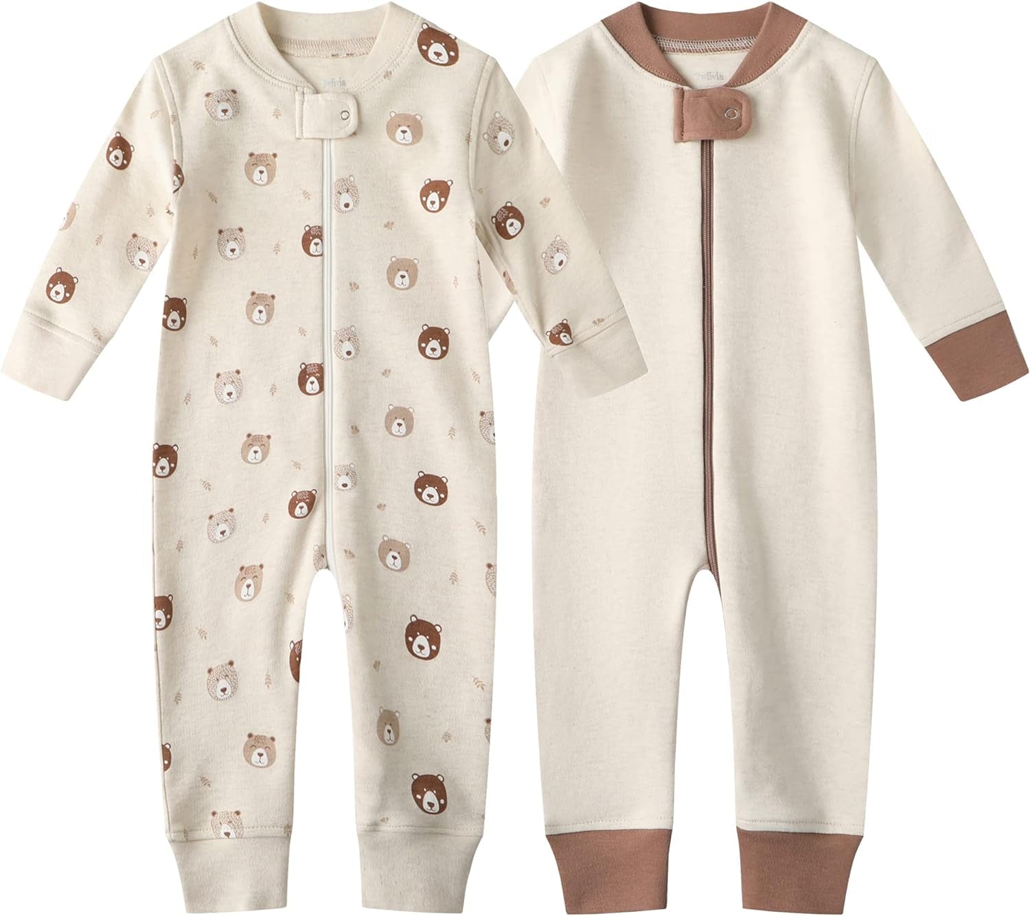 Organic Cotton Baby Boy/Girl Zip-Up Sleep & Play – Footless, Long/Short Sleeve