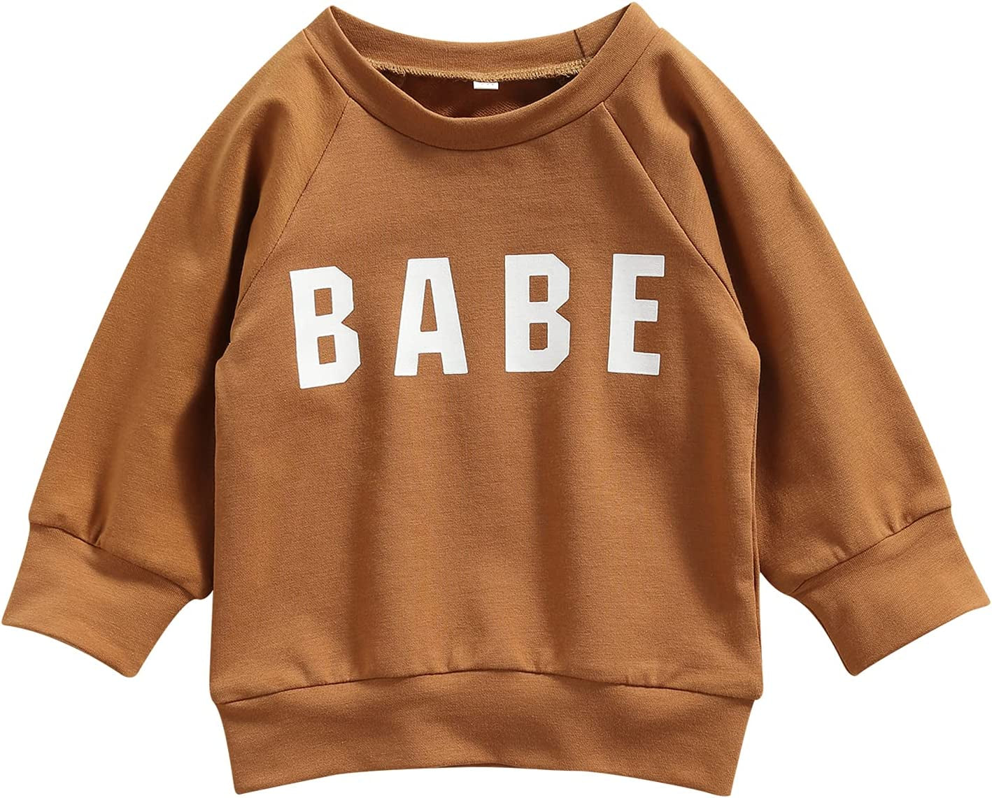 Unisex Infant Crewneck Sweatshirt – Letter Print Pullover for Baby Boys & Girls