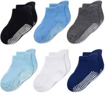 Ankle Style Socks with Grippers - 6 & 9 Pairs