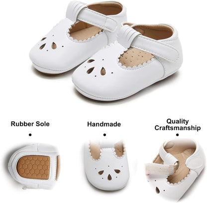 Soft Sole Baby Moccasins - Infant Walking Shoes with Rubber Sole