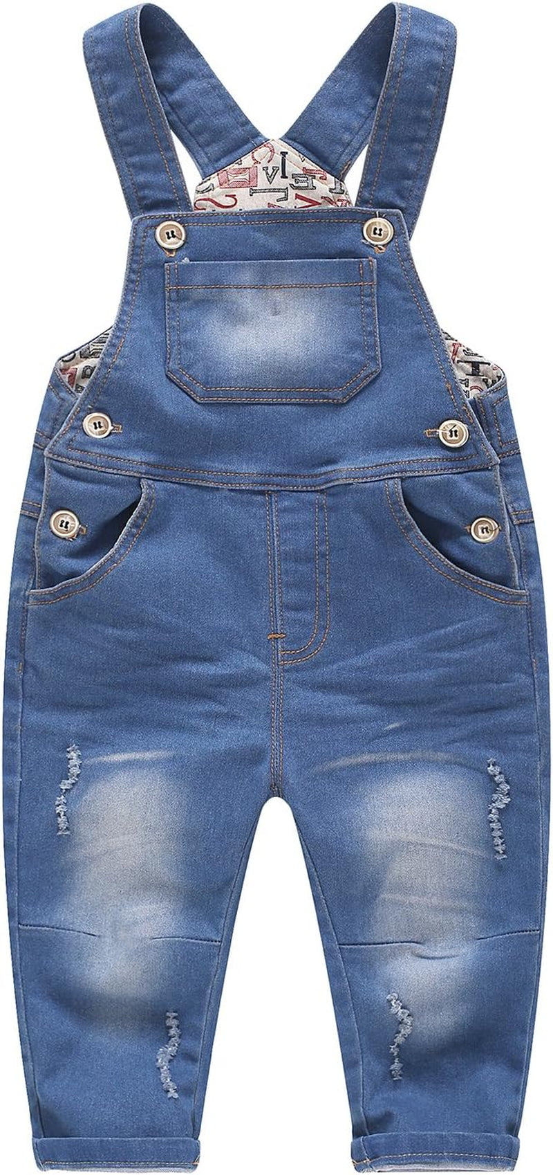 Baby Unisex Blue & Black Denim Jean Overalls