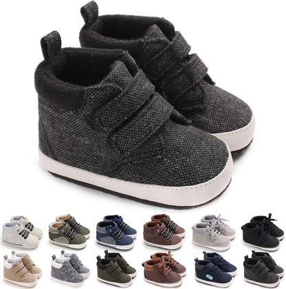 Unisex Baby High-Top Sneakers – Soft Sole, Anti-Skid Infant & Toddler First Walking Shoes