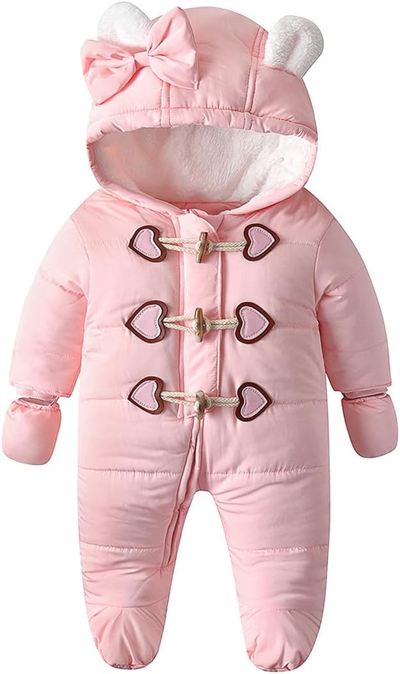 Cozy Baby Winter Snowsuit – Hooded, Footed Jumpsuit with Gloves for Boys and Girls (3-24 Months)