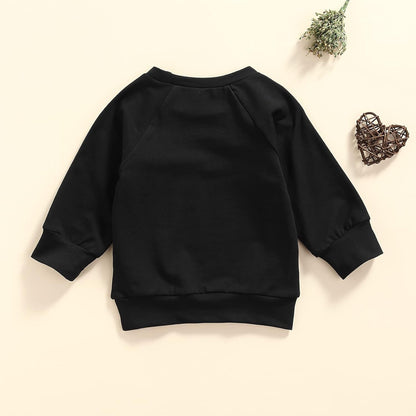 Unisex Infant Crewneck Sweatshirt – Letter Print Pullover for Baby Boys & Girls