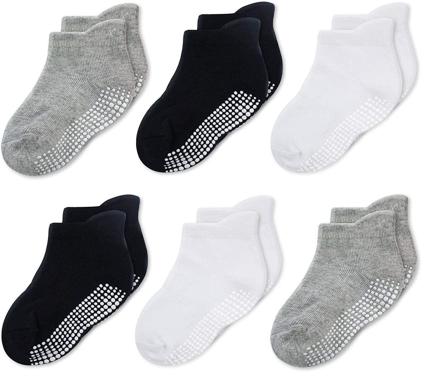 Ankle Style Socks with Grippers - 6 & 9 Pairs