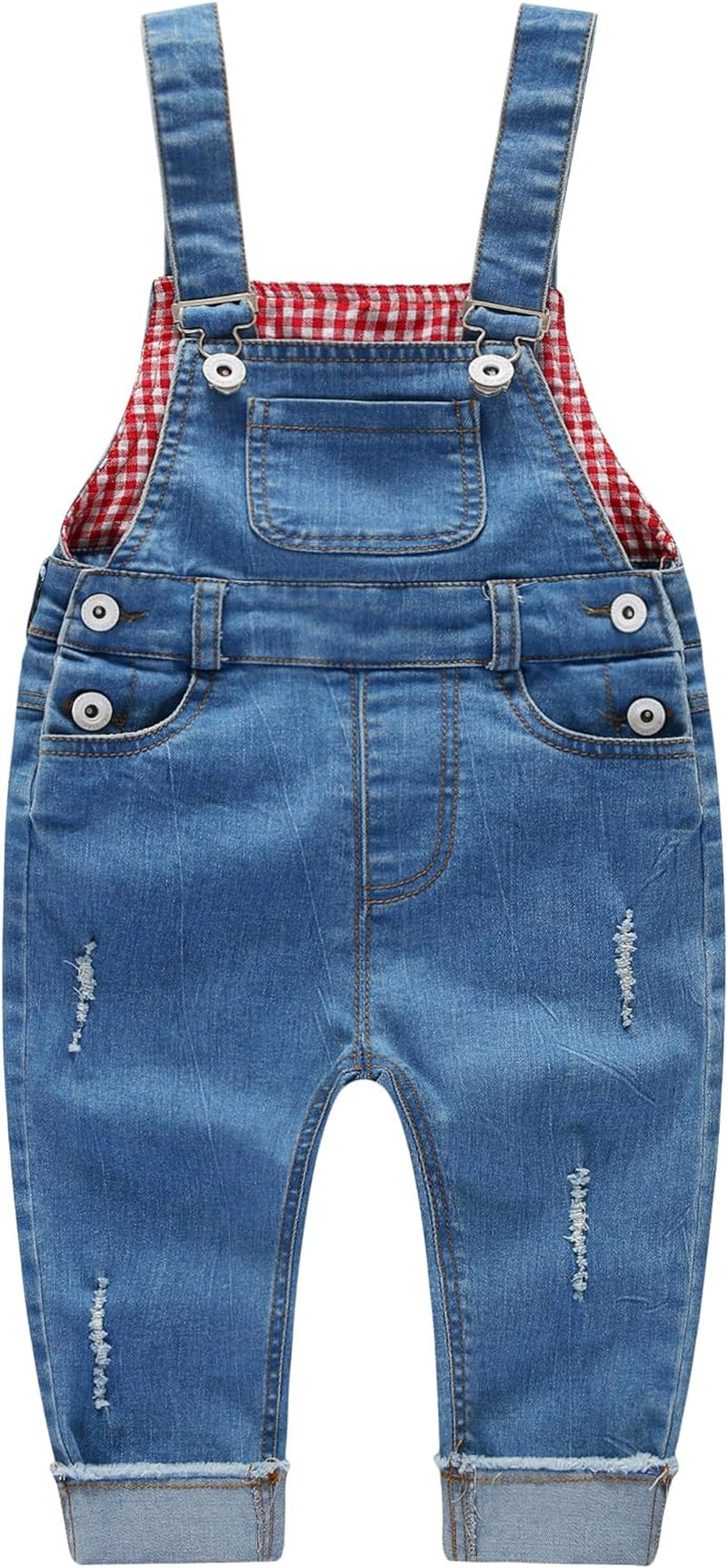 Baby Unisex Blue & Black Denim Jean Overalls