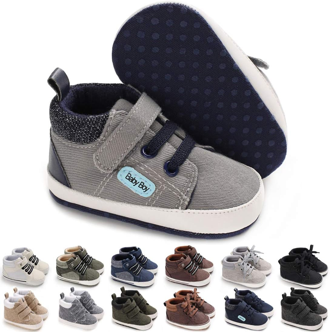 Unisex Baby High-Top Sneakers – Soft Sole, Anti-Skid Infant & Toddler First Walking Shoes