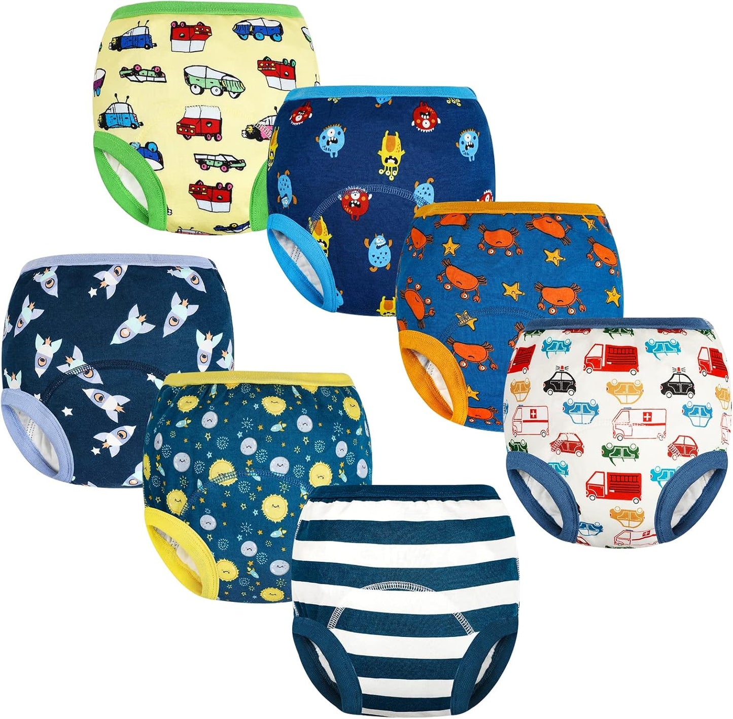 Potty Training Underwear for Boys and Girls 7 Packs Absorbent Toddler Training Pants