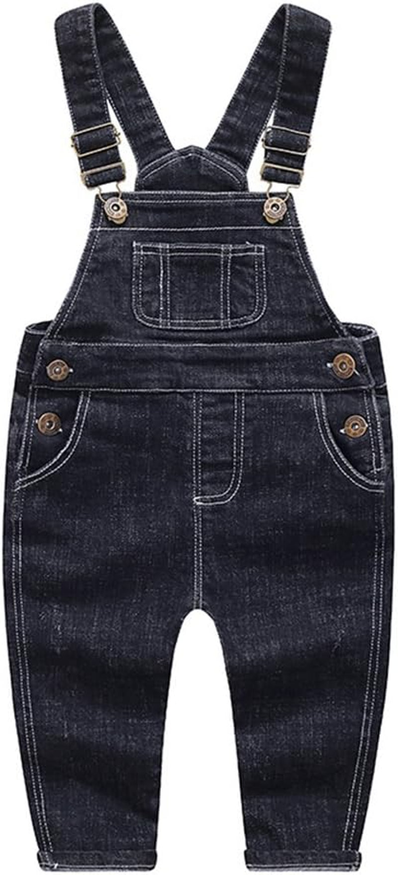 Baby Unisex Blue & Black Denim Jean Overalls