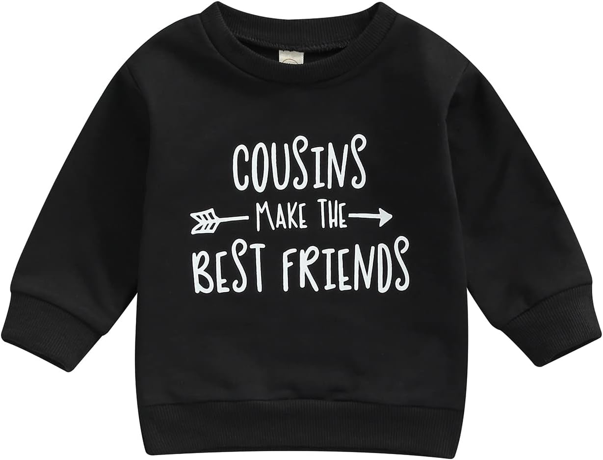 Unisex Infant Crewneck Sweatshirt – Letter Print Pullover for Baby Boys & Girls