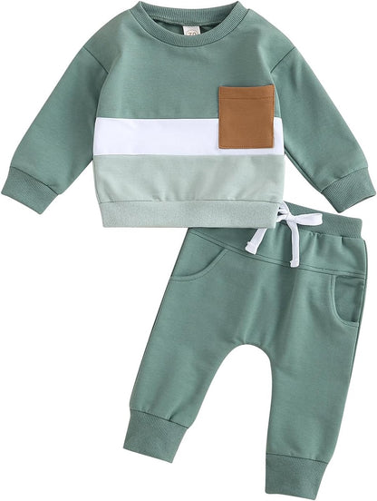 Newborn Baby Unisex Sweatsuit – Long Sleeve Pullover & Pant Set