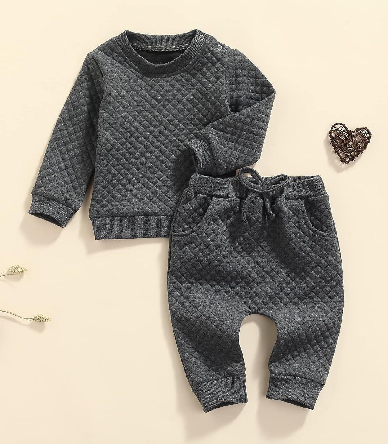 Newborn Baby Unisex Sweatsuit – Long Sleeve Pullover & Pant Set