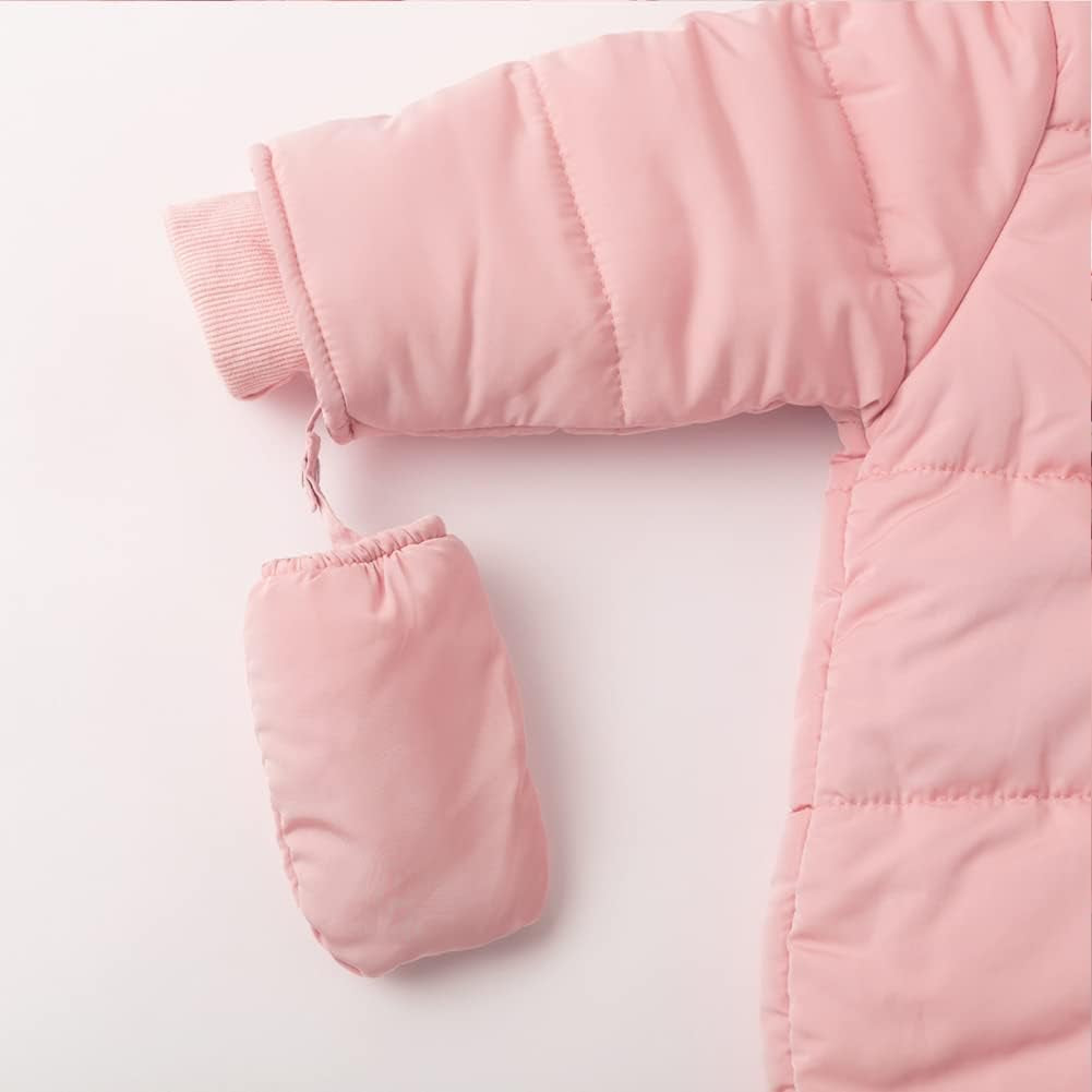 Cozy Baby Winter Snowsuit – Hooded, Footed Jumpsuit with Gloves for Boys and Girls (3-24 Months)