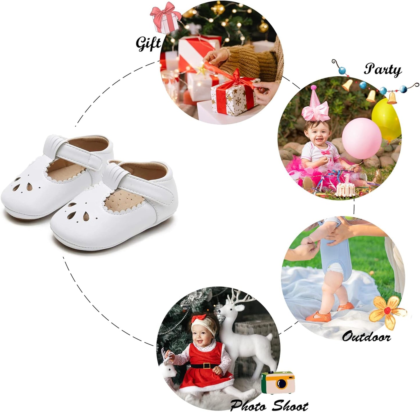 Soft Sole Baby Moccasins - Infant Walking Shoes with Rubber Sole