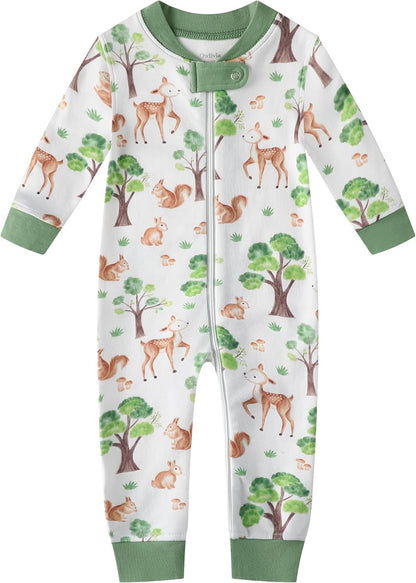 Organic Cotton Baby Boy/Girl Zip-Up Sleep & Play – Footless, Long/Short Sleeve