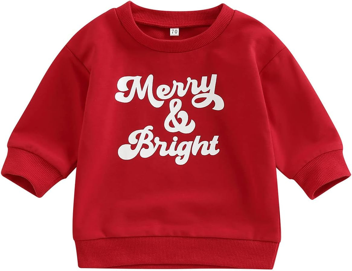 Unisex Infant Crewneck Sweatshirt – Letter Print Pullover for Baby Boys & Girls