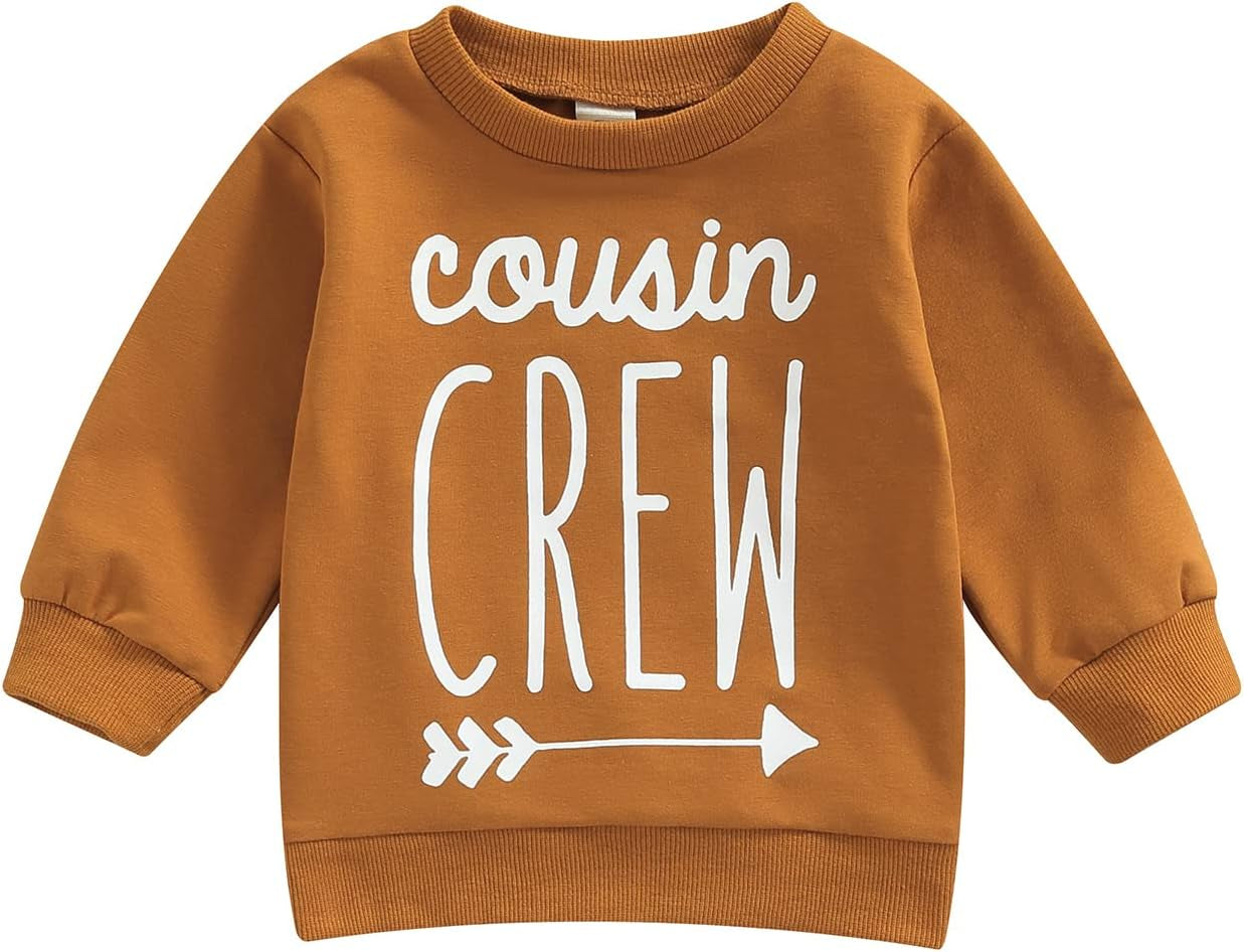 Unisex Infant Crewneck Sweatshirt – Letter Print Pullover for Baby Boys & Girls