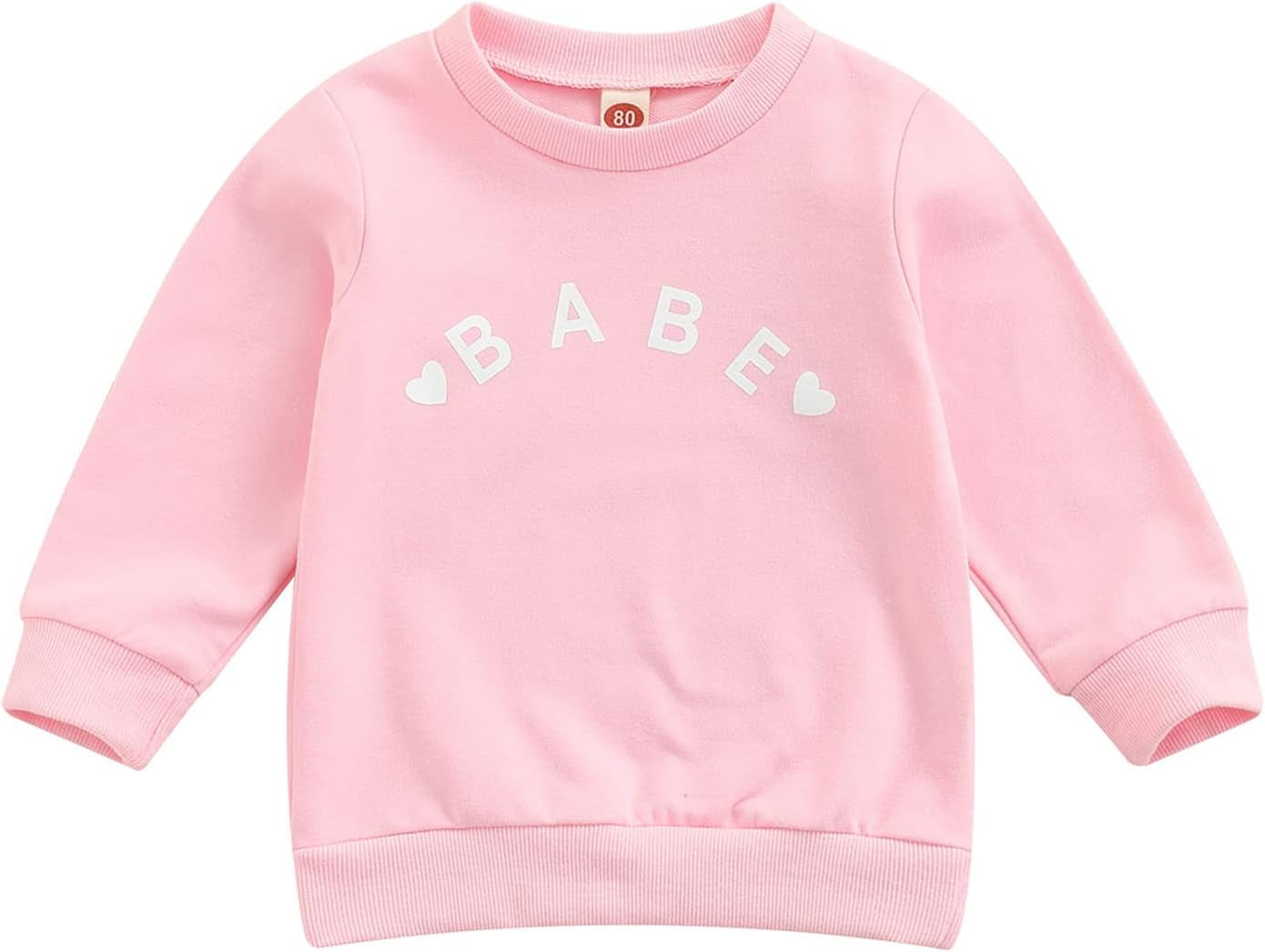 Unisex Infant Crewneck Sweatshirt – Letter Print Pullover for Baby Boys & Girls