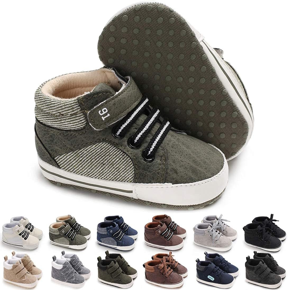 Unisex Baby High-Top Sneakers – Soft Sole, Anti-Skid Infant & Toddler First Walking Shoes