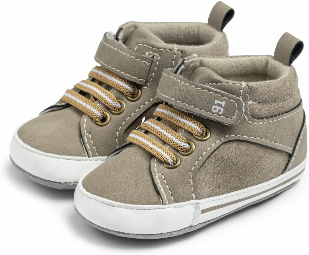 Unisex Baby High-Top Sneakers – Soft Sole, Anti-Skid Infant & Toddler First Walking Shoes