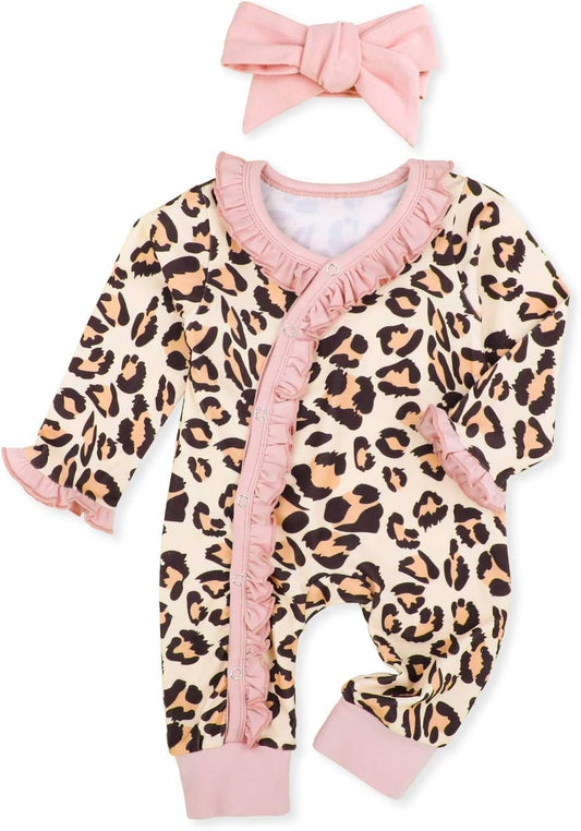 Baby Girl Pink Leopard Romper