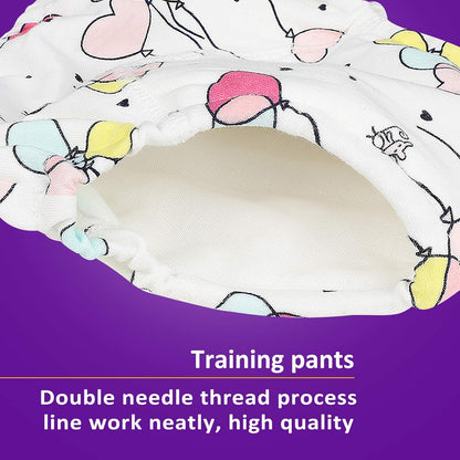 6-Pack Cotton Reusable Toddler Potty Training Underwear for Girls