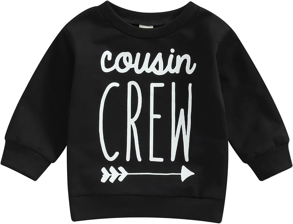 Unisex Infant Crewneck Sweatshirt – Letter Print Pullover for Baby Boys & Girls