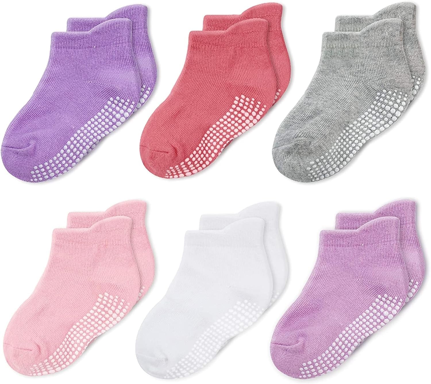 Ankle Style Socks with Grippers - 6 & 9 Pairs