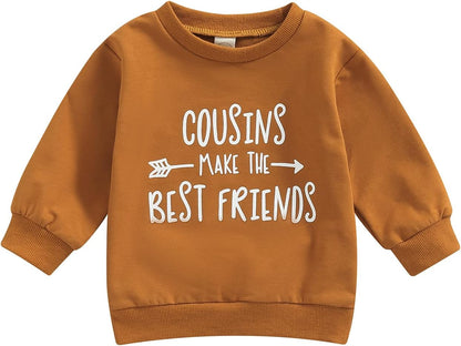 Unisex Infant Crewneck Sweatshirt – Letter Print Pullover for Baby Boys & Girls