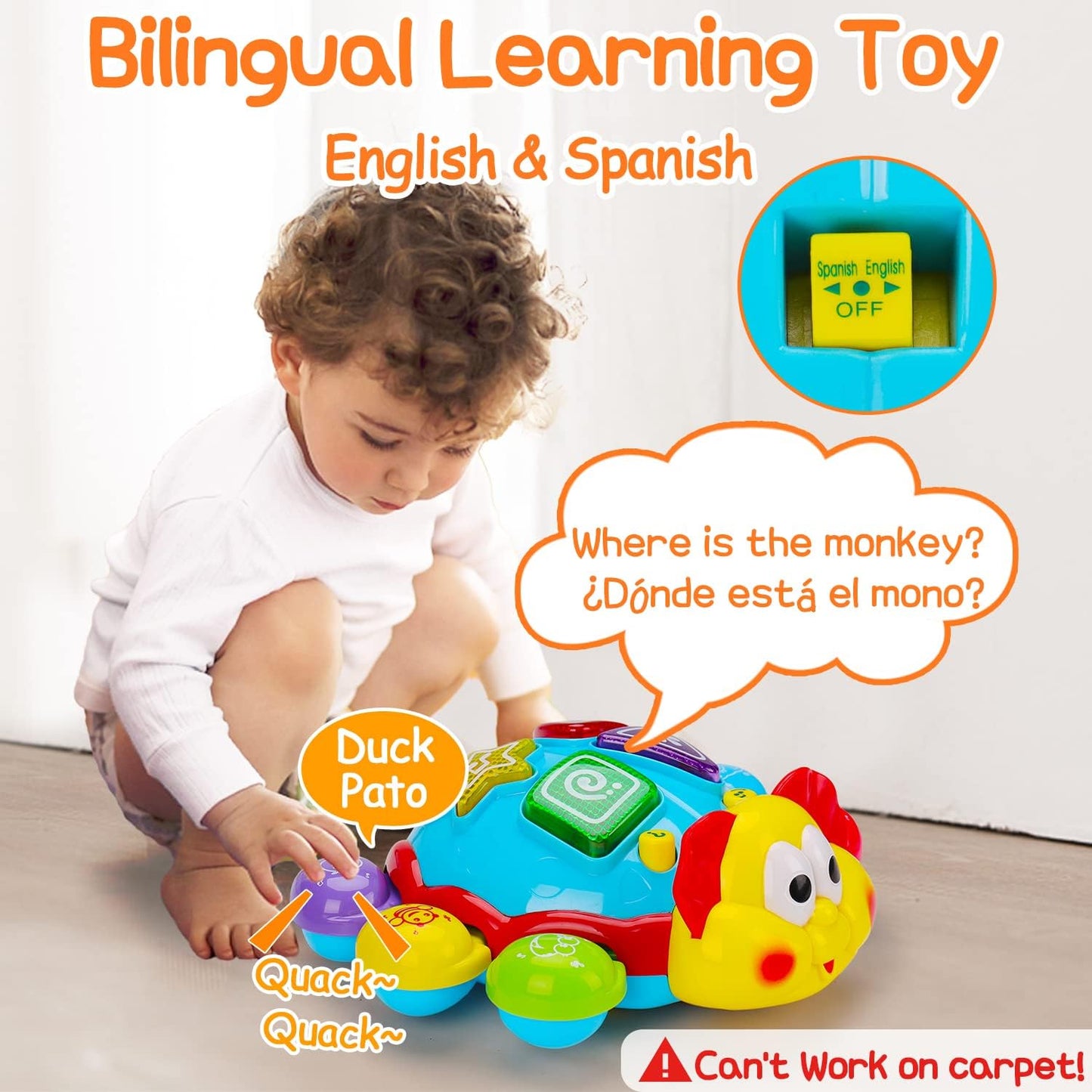 Bilingual Baby Crawling Toy – Spanish & English Educational Fun