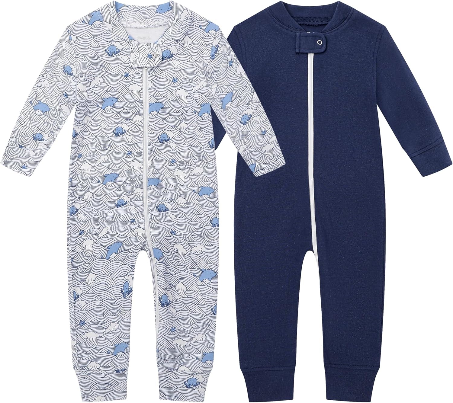 Organic Cotton Baby Boy/Girl Zip-Up Sleep & Play – Footless, Long/Short Sleeve